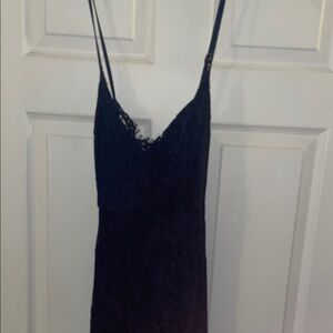 Lulu's Elegant Navy Lace Dress
